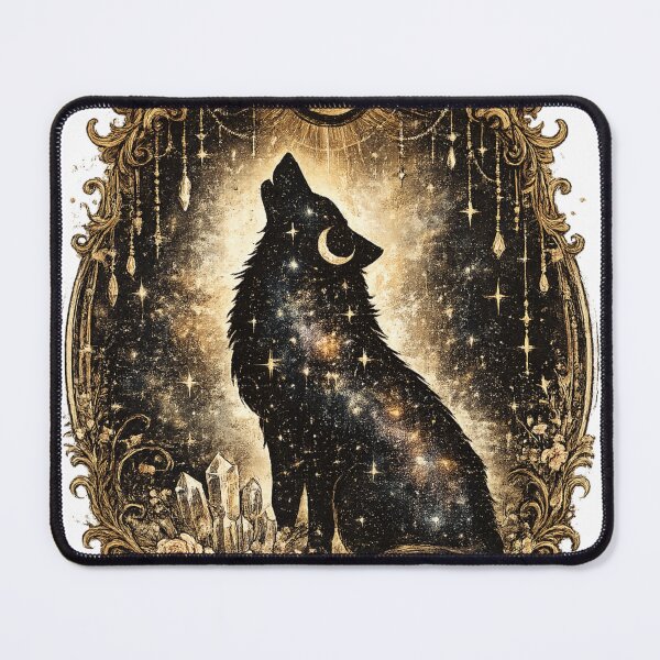 Item preview, Celestial Wolf Howling Moon Galaxy Stars Mystical Gothic T-Shirt designed and sold by Five Reasons Designs.