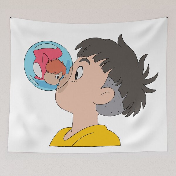 Item preview, Ponyo Sosuke Cute Ending Bubble Illustration designed and sold by Iska-Designs.