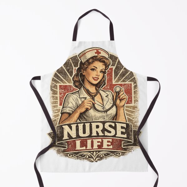 Item preview, Nurse Life Vintage Retro Pin-Up Nurse Stethoscope Nursing T-Shirt designed and sold by Five Reasons Designs.