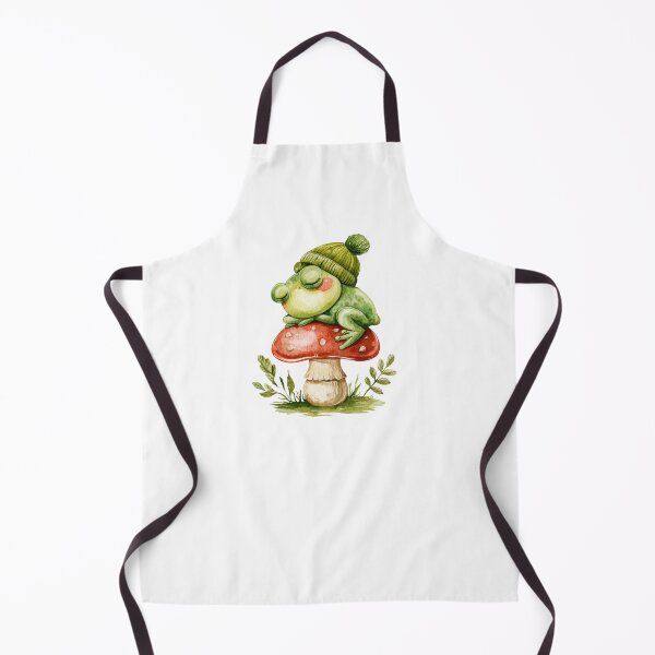 Item preview, Cozy Sleepy Frog on Mushroom Cottagecore Design designed and sold by VikArt7.