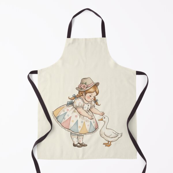 Item preview, Whimsical Girl Meeting a Friendly Duck designed and sold by Pasteltone.