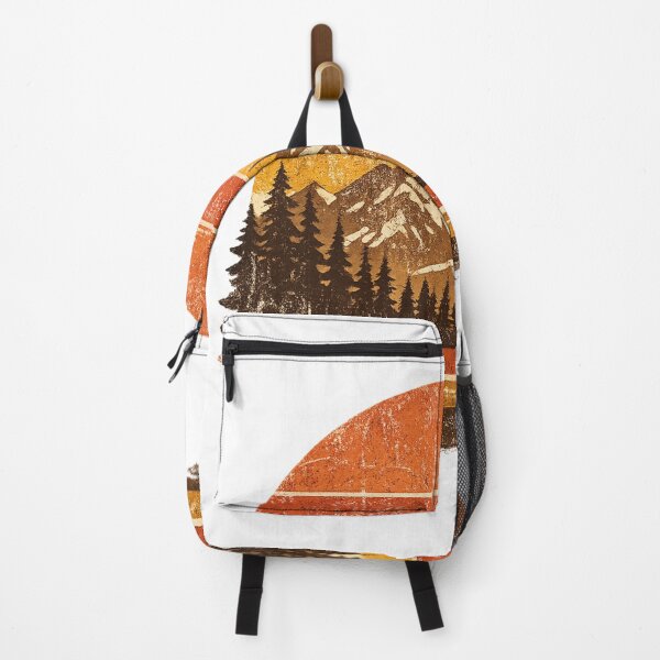 Item preview, Retro Vintage Mountain Sunset Pine Forest Outdoor Nature T-Shirt designed and sold by Five Reasons Designs.