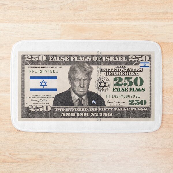 Item preview, 250 False Flags of Israel Trump Parody Banknote designed and sold by AmericaReacts.