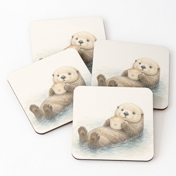Item preview, Soft Sea Otter Watercolor Illustration designed and sold by konkapo00.