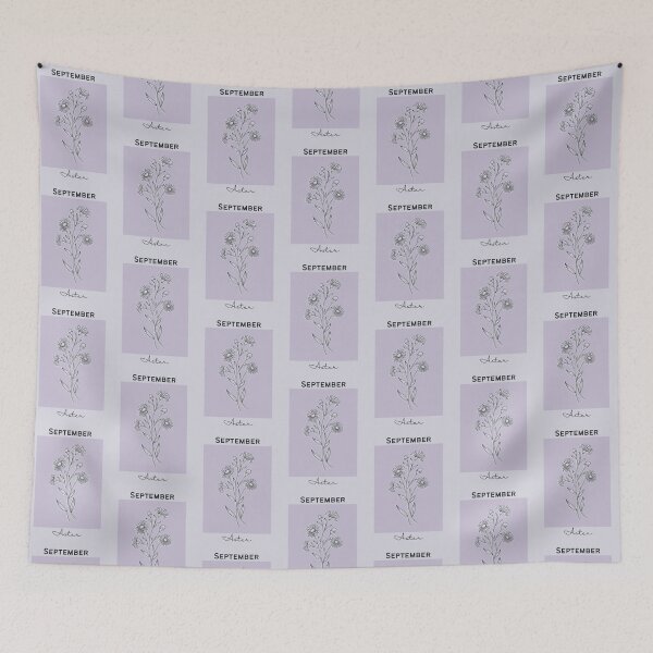 Item preview, Purple Aster September Birth Flower Pretty Illustration designed and sold by winterpumpkin.