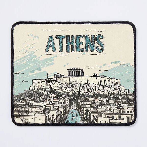 Item preview, Athens Greece Vintage Travel Poster Acropolis City Illustration designed and sold by NarjaShop.