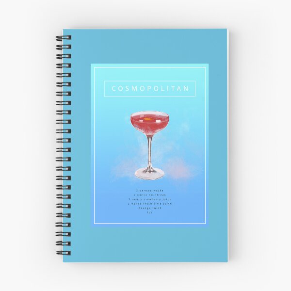 Item preview, Cosmopolitan Coctail Recipe in Blue designed and sold by FanitsaArt.