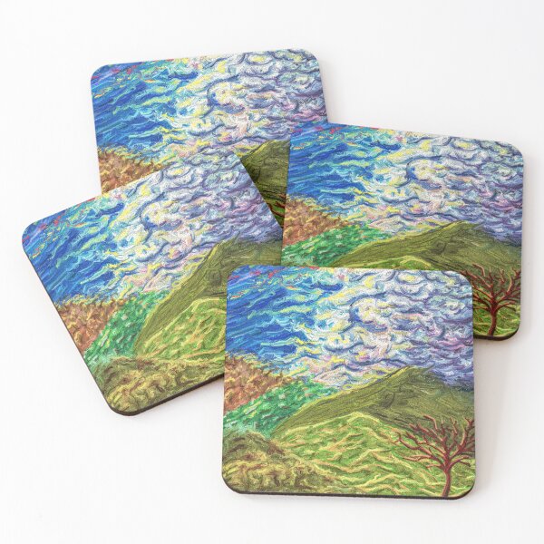 Item preview, Rolling Hills - Impasto Painting, Tormented Sky, Van Gogh Style designed and sold by Keltoi-art.