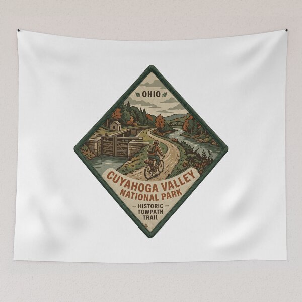 Item preview, Ohio Cuyahoga Valley National Park Historic Towpath Trail Bicycling Hiker Traveler designed and sold by Simsimah26Parks.