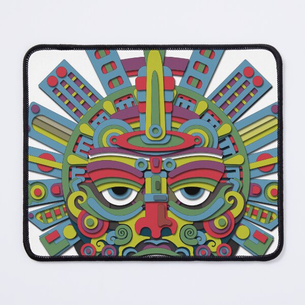Item preview, Aztec Sun Mask - Transparent Pre-Columbian Tribal PNG Sticker designed and sold by Keltoi-art.