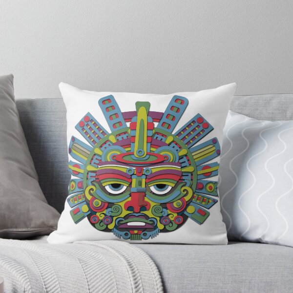 Item preview, Aztec Sun Mask - Transparent Pre-Columbian Tribal PNG Sticker designed and sold by Keltoi-art.