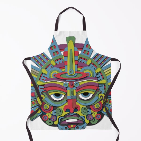 Item preview, Aztec Sun Mask - Transparent Pre-Columbian Tribal PNG Sticker designed and sold by Keltoi-art.