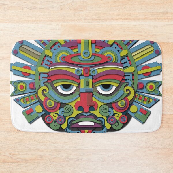 Item preview, Aztec Sun Mask - Transparent Pre-Columbian Tribal PNG Sticker designed and sold by Keltoi-art.