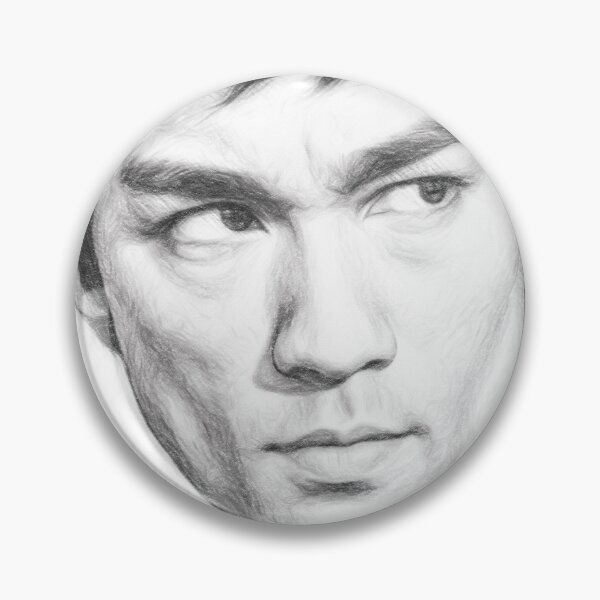 Item preview, Black & White Martial Arts Legend Pencil Portrait Art Print | Realistic Monochrome Digital Sketch Decor designed and sold by Leon Woods Pencil Art.