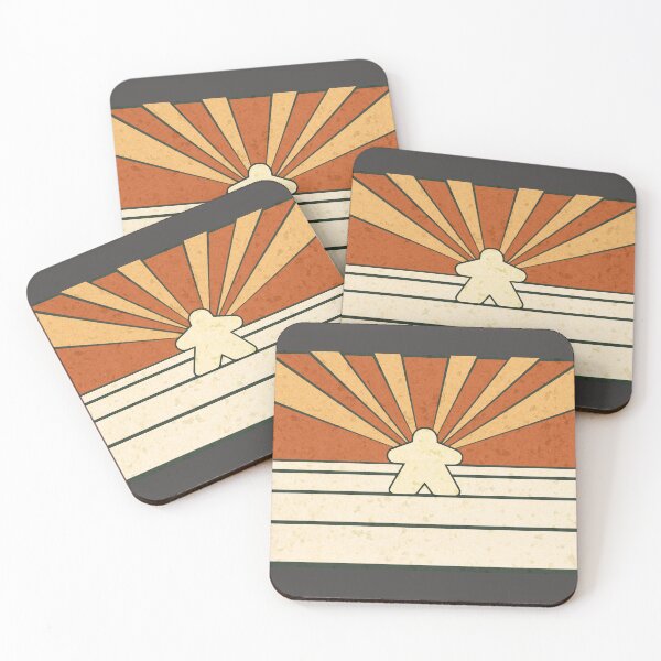 Item preview, Abstract Retro Meeple Stripes Sunburst Brown Cream Black  designed and sold by TackyTime.