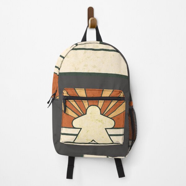 Item preview, Abstract Retro Meeple Stripes Sunburst Brown Cream Black designed and sold by TackyTime.