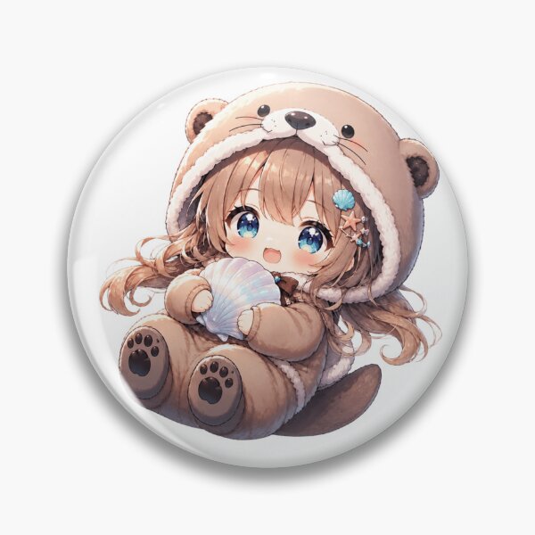 Item preview, Sea Otter Chibi Girl Floating Dreamily designed and sold by konkapo00.