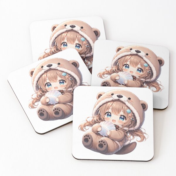Item preview, Sea Otter Chibi Girl Floating Dreamily designed and sold by konkapo00.