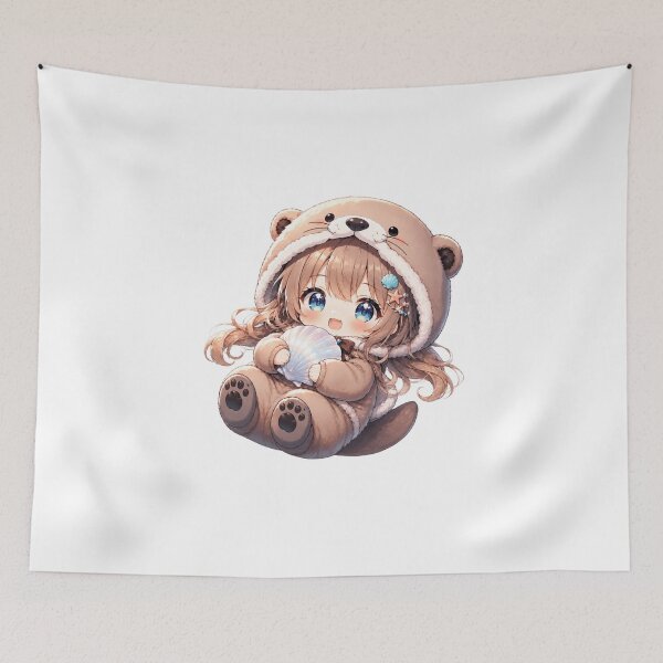 Item preview, Sea Otter Chibi Girl Floating Dreamily designed and sold by konkapo00.