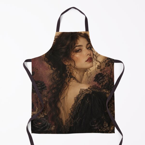 Item preview, Woman Portrait with Moon and Black Roses designed and sold by VelarisMoon.