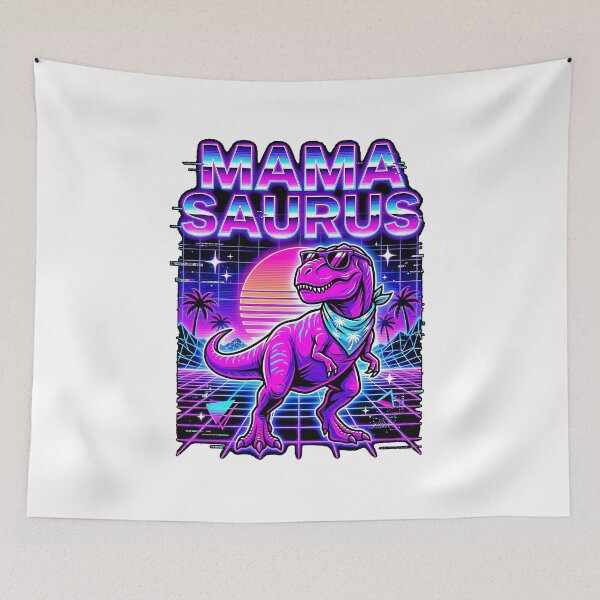 Item preview, Mamasaurus Retro Neon T-Rex Mom Dinosaur Funny Cool Mother's Day  designed and sold by graphixpolash.