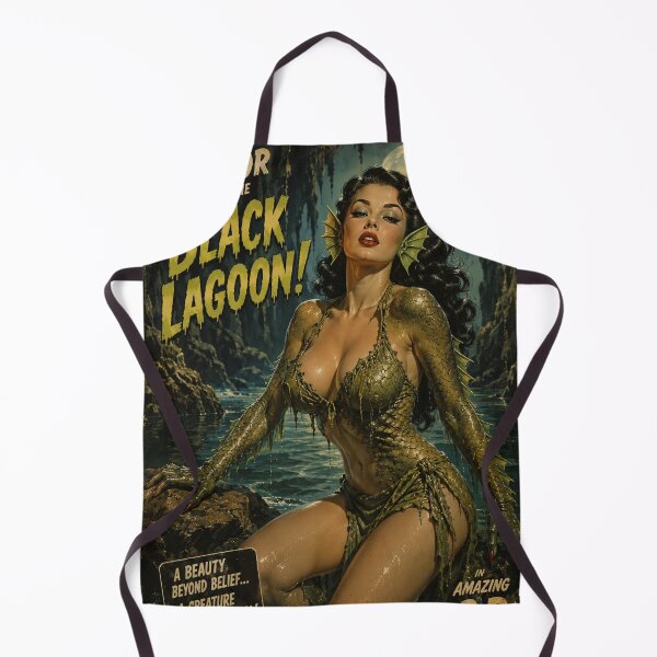 Item preview, Black Lagoon Siren Retro Horror Pin Up Monster Movie Poster designed and sold by MissSaylor.