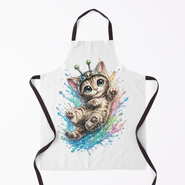 Item preview, Cute Alien Cat Water Splash Shirt – Kawaii Cosmic Kitty Graphic Tee 2026 T-Shirt designed and sold by afr-saad.
