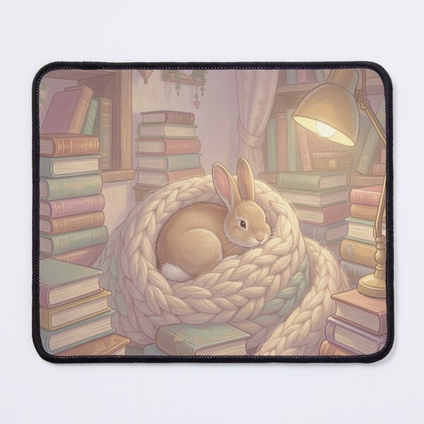 Item preview, Cozy Bunny Reading Nook Among Books designed and sold by SoftAuraStudi0.