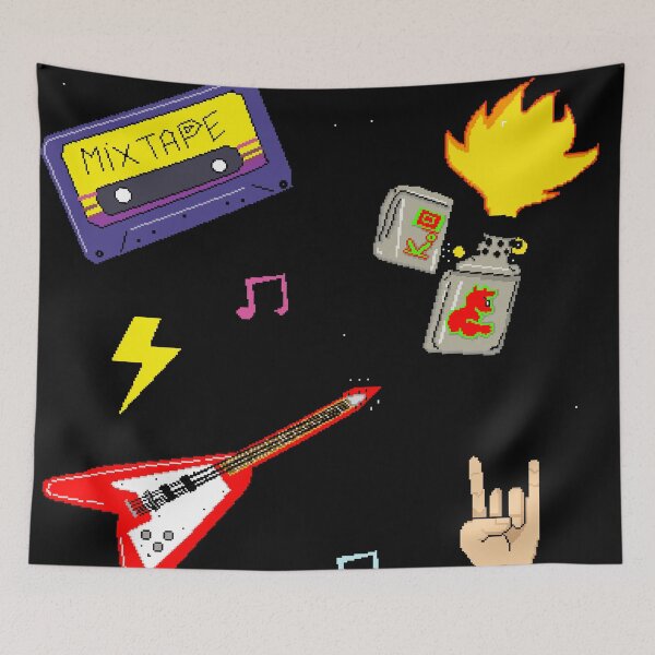 Item preview, Retro Rock N Roll Sticker Pack Pixel Art designed and sold by RetroRlx.