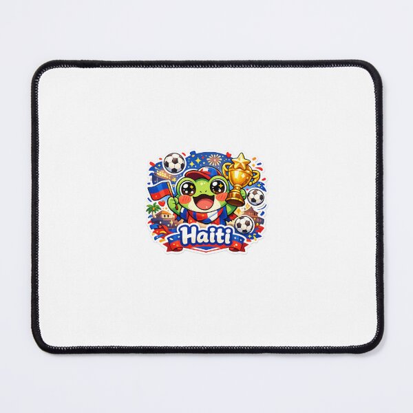 Item preview, Haiti Kawaii Frog Soccer Fan Sticker designed and sold by Cozy404Lab.