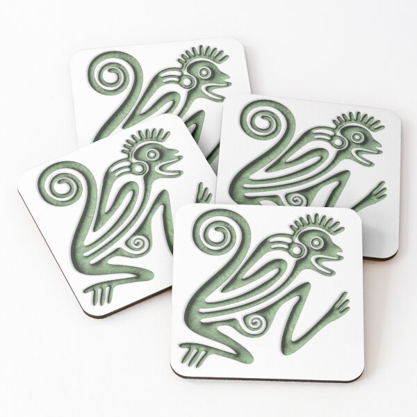 Item preview, Pre-Columbian Monkey - Transparent Green Mayan Totem Animal PNG Sticker designed and sold by Keltoi-art.