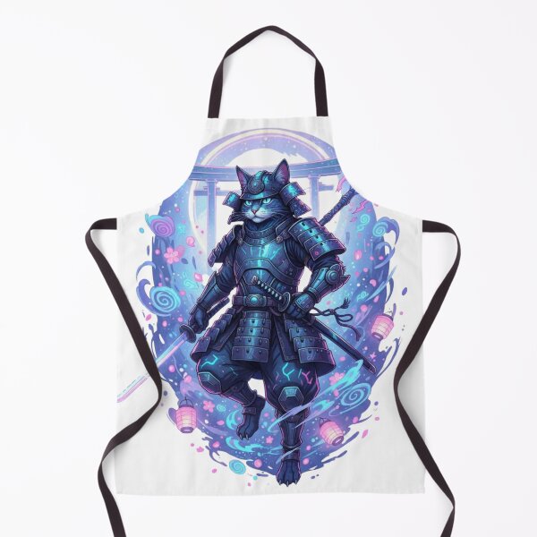 Item preview, Neon Samurai Cat - Ethereal Cyberpunk Warrior  designed and sold by AIDreamsArt.