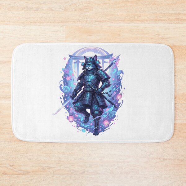 Item preview, Neon Samurai Cat - Ethereal Cyberpunk Warrior  designed and sold by AIDreamsArt.