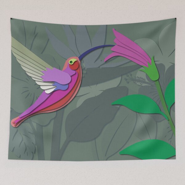 Item preview, Stylized Hummingbird - Geometric Hummingbird - Colorful Tropical Bird - Vector Illustration designed and sold by Keltoi-art.