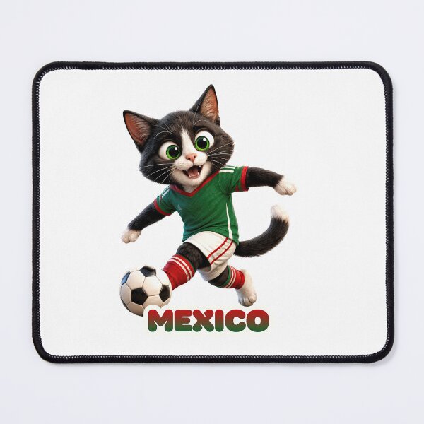 Item preview, Sticker - Decal - Soccer Spirit: Mexico Cat Kicker designed and sold by ForeverPrintsOK.