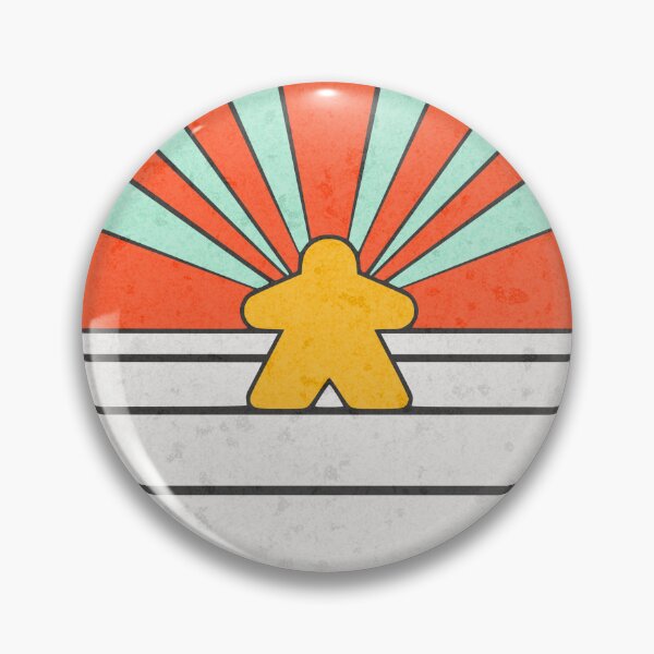 Item preview, Abstract Retro Meeple Stripes Sunburst Turquoise Orange Black  designed and sold by TackyTime.