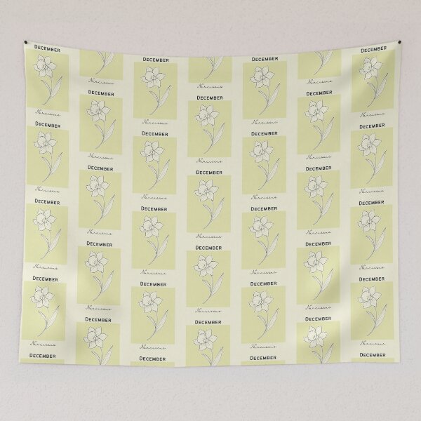 Item preview, Green Narcissus December Birth Flower Pretty Illustration designed and sold by winterpumpkin.