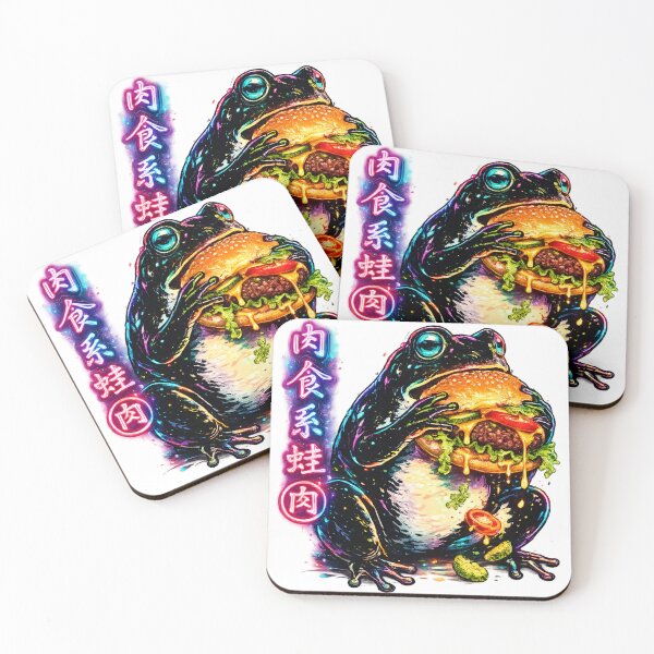 Item preview, Neon-Cyber-Frog-Burger – Japanese Streetwear Graphic Tee T-Shirt designed and sold by afr-saad.