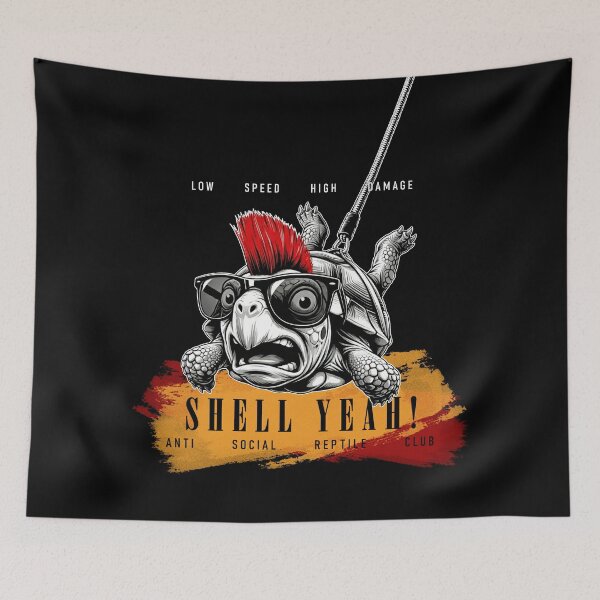 Item preview, SHELL YEAH! No.2: LOW SPEED HIGH DAMAGE Punk Turtle Anti Social Reptile Club designed and sold by NO BEAVER NO PUNK.