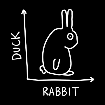 Artwork thumbnail, Science Nerd Duck Rabbit Physics Math by NQArtist