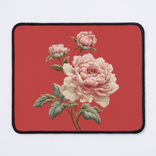 Item preview, Embroidered Pink Peony Blossom designed and sold by MegaNovaArt.