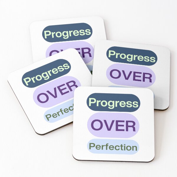 Item preview, Progress Over Perfection Quote Growth Mindset Motivation Positive Self Improvement designed and sold by Guess4best.