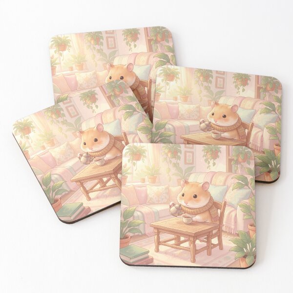 Item preview, Cozy Hamster Tea Time Cottagecore Aesthetic designed and sold by SoftAuraStudi0.