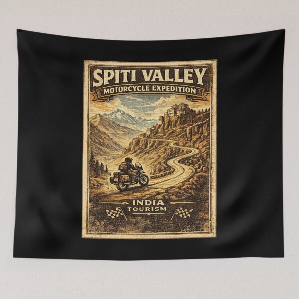Item preview, Spiti Valley Motorcycle Expedition Vintage Travel T-Shirt | India Himalayan Road Trip Biker Design designed and sold by Globalcitytees.