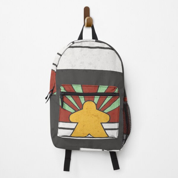 Item preview, Abstract Retro Meeple Stripes Sunburst Teal Red Black designed and sold by TackyTime.