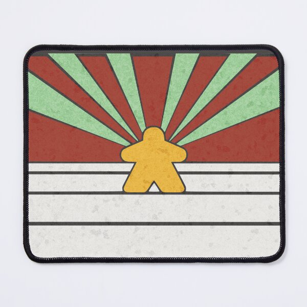Item preview, Abstract Retro Meeple Stripes Sunburst Teal Red Black designed and sold by TackyTime.