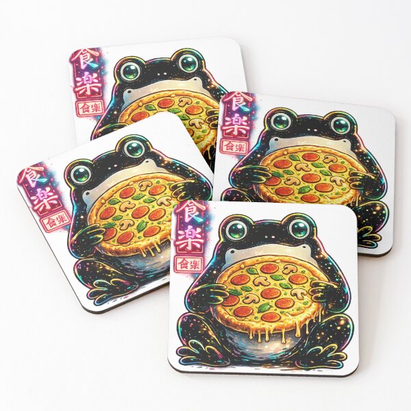 Item preview, Neon-Cyber-Frog-Pizza-Shirt – Japanese Streetwear Aesthetic Tee T-Shirt designed and sold by afr-saad.