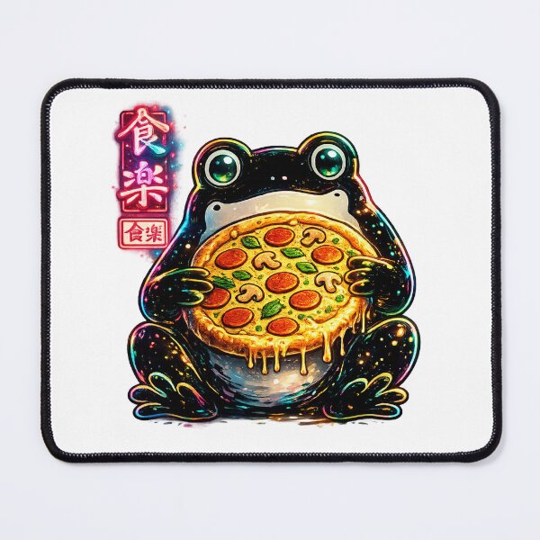 Item preview, Neon-Cyber-Frog-Pizza-Shirt – Japanese Streetwear Aesthetic Tee T-Shirt designed and sold by afr-saad.