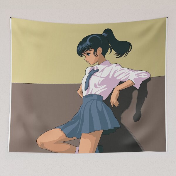 Item preview, Japanese Schoolgirl - Retro Anime Illustration 80s Kawaii Style designed and sold by Keltoi-art.