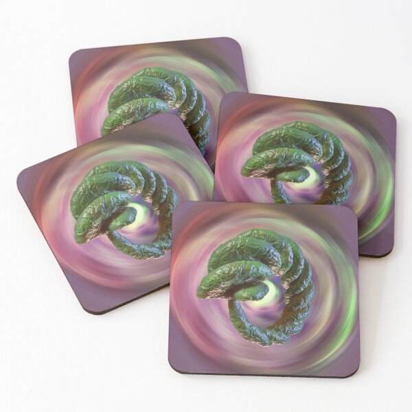 Item preview, Organic Torsion - Abstract 3D Art Green Fluid Vortex designed and sold by Keltoi-art.